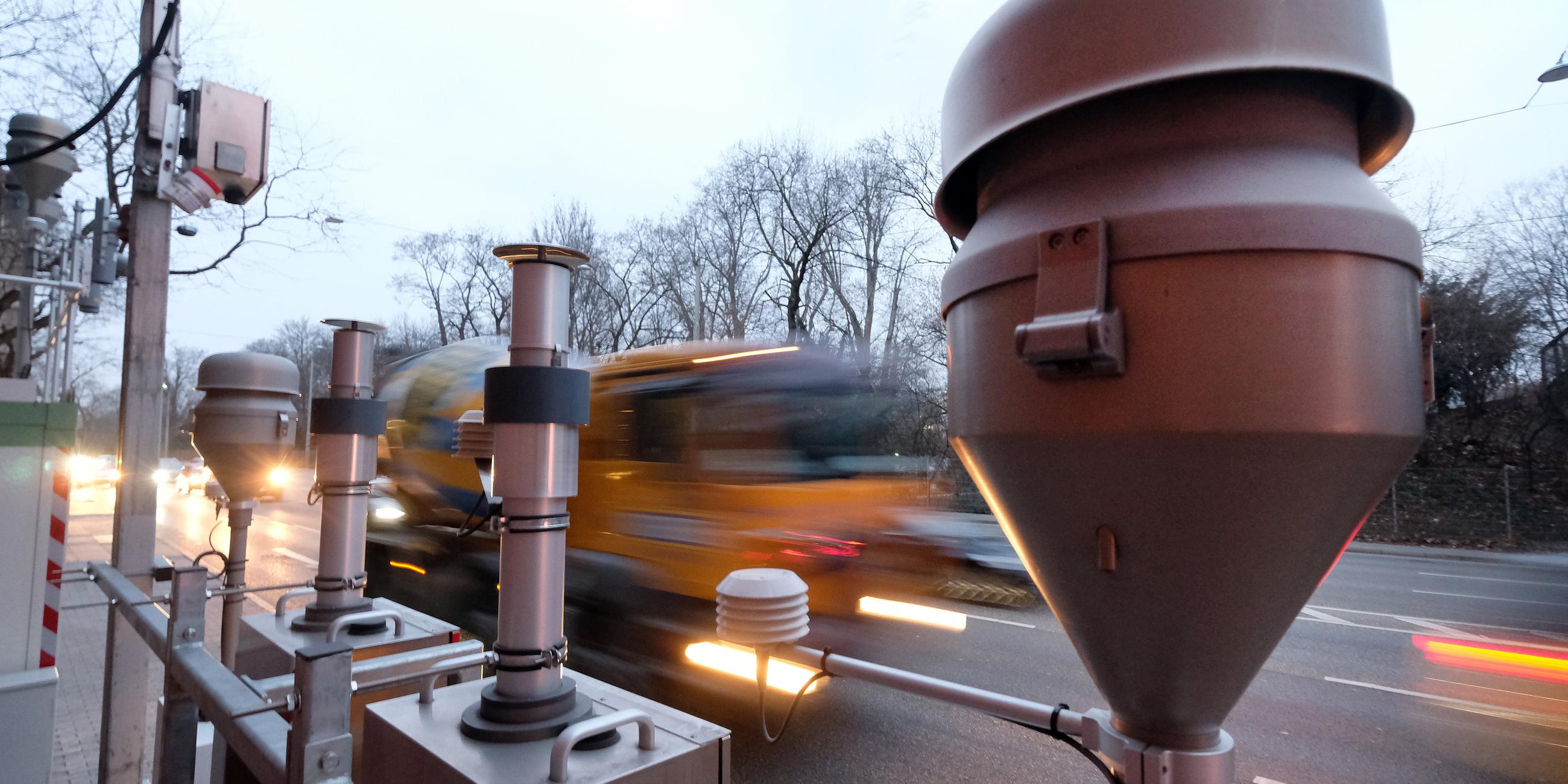 Messstation für Feinstaub in Stuttgart am 09.02.2018