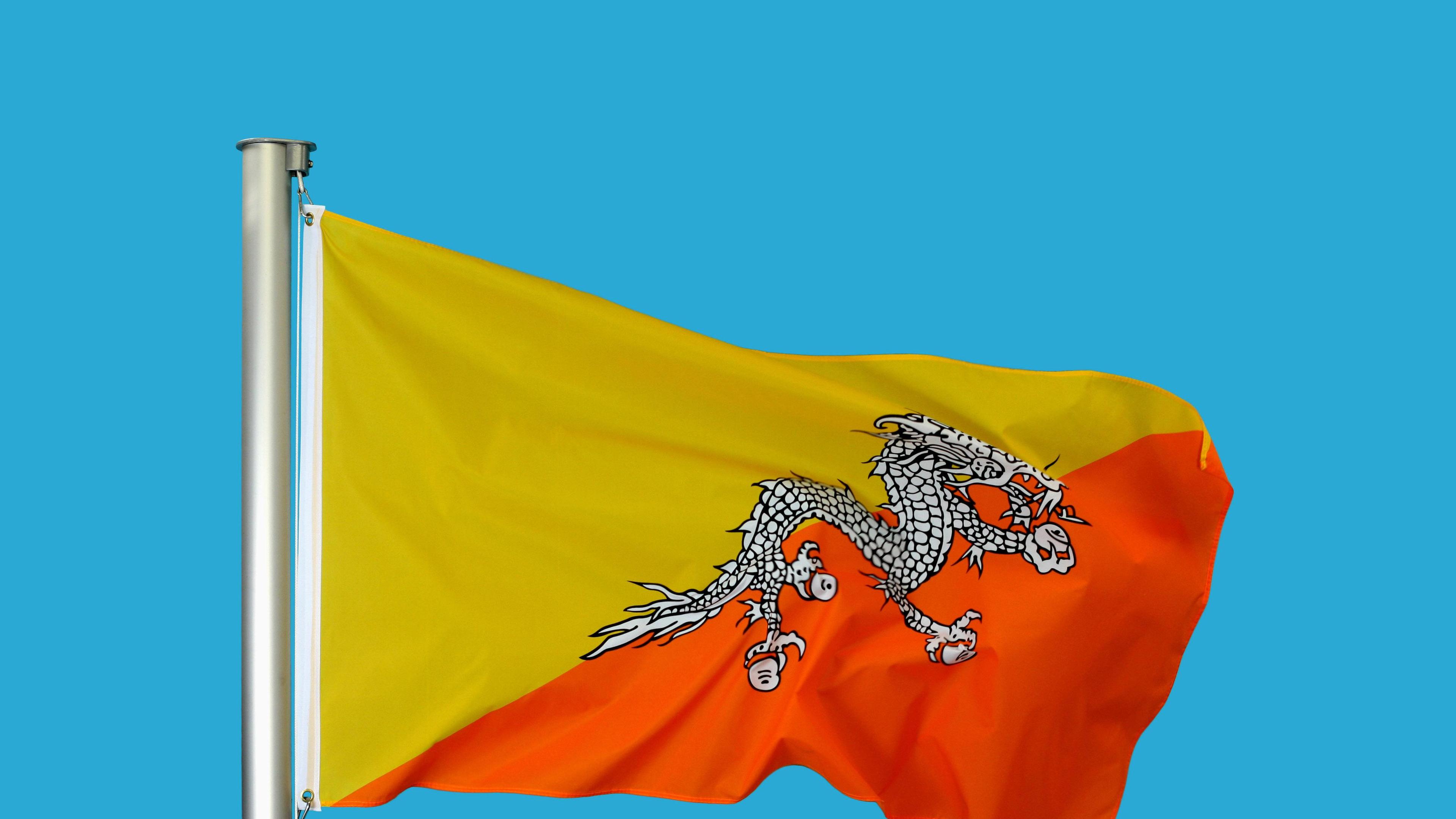 Die Flagge von Bhutan