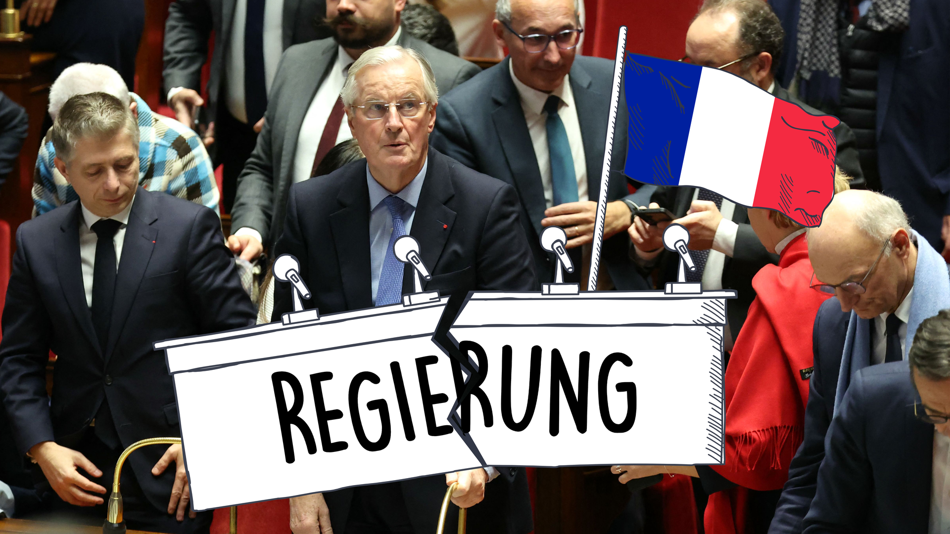 Durch ein Misstrauensvotum hat die Opposition die Mitte-Rechts-Regierung von Premierminister Barnier in Frankreich zum Ende gebracht. Auslöser war ein Streit um den Sparhaushalt.