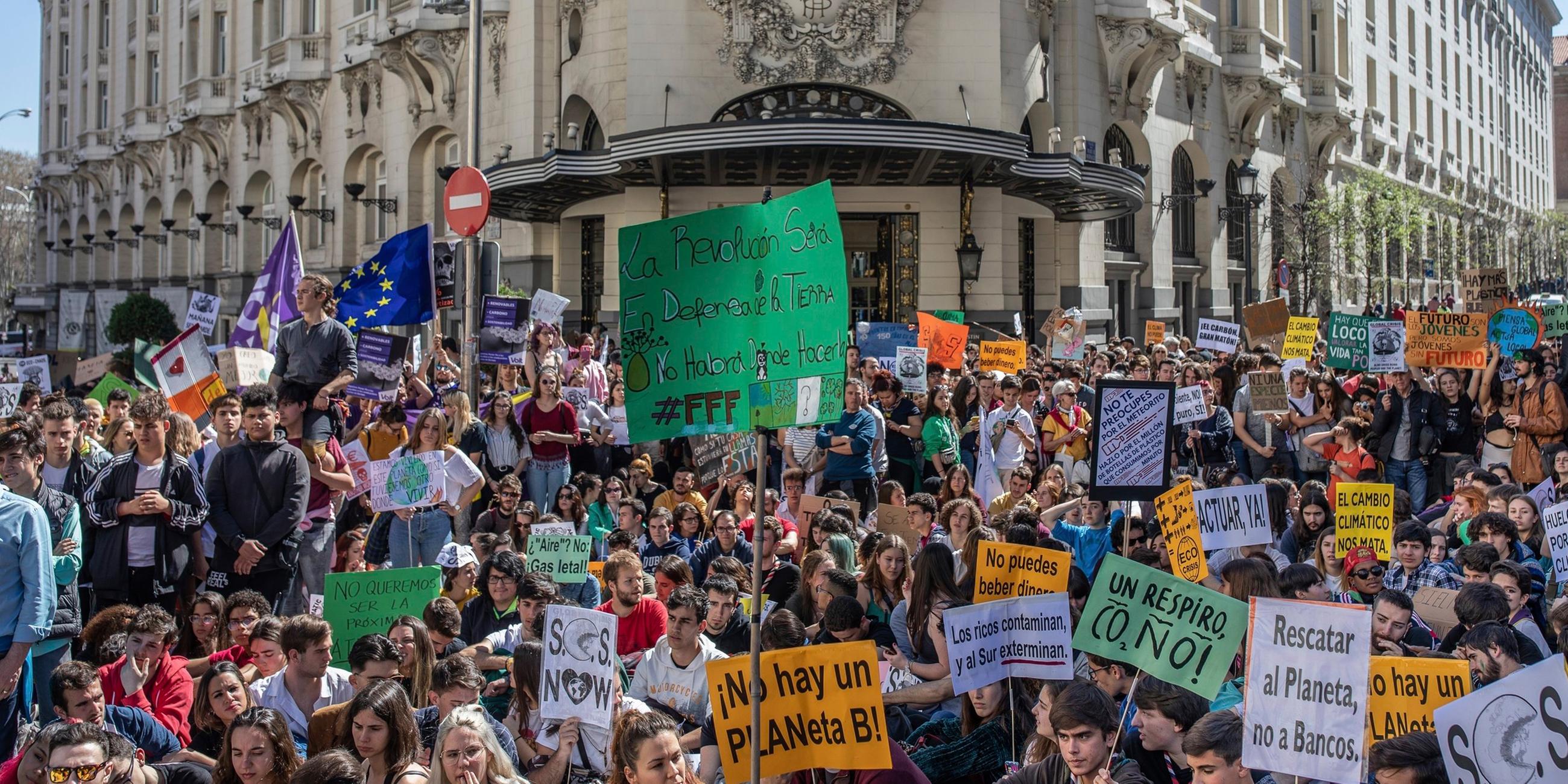rid"Fridays for Future"-Demonstration in Madrid am 15.03.2019