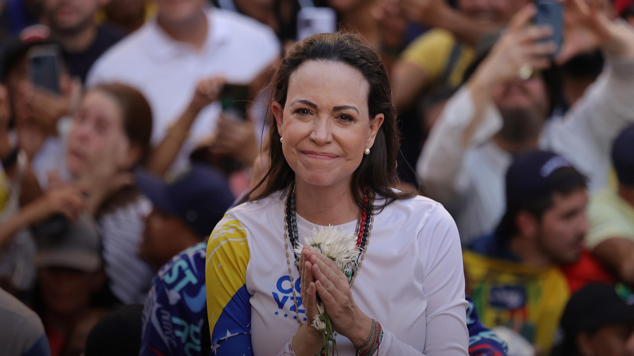 Gewinnern des Friedensnobelpreises María Corina Machado.