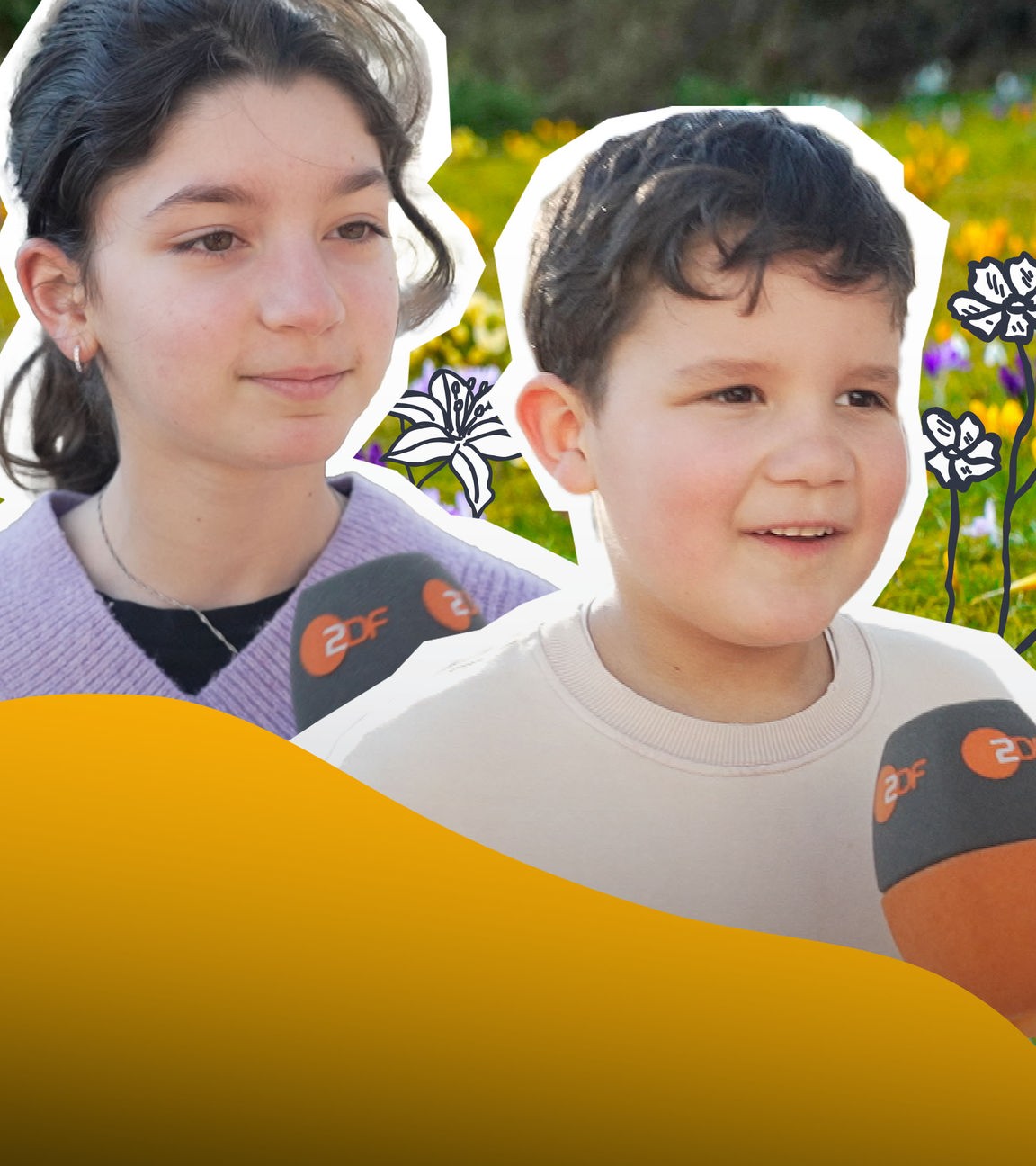 Eure Meinung zum Frühling; zwei Kinder; logo!-Mikrofon
