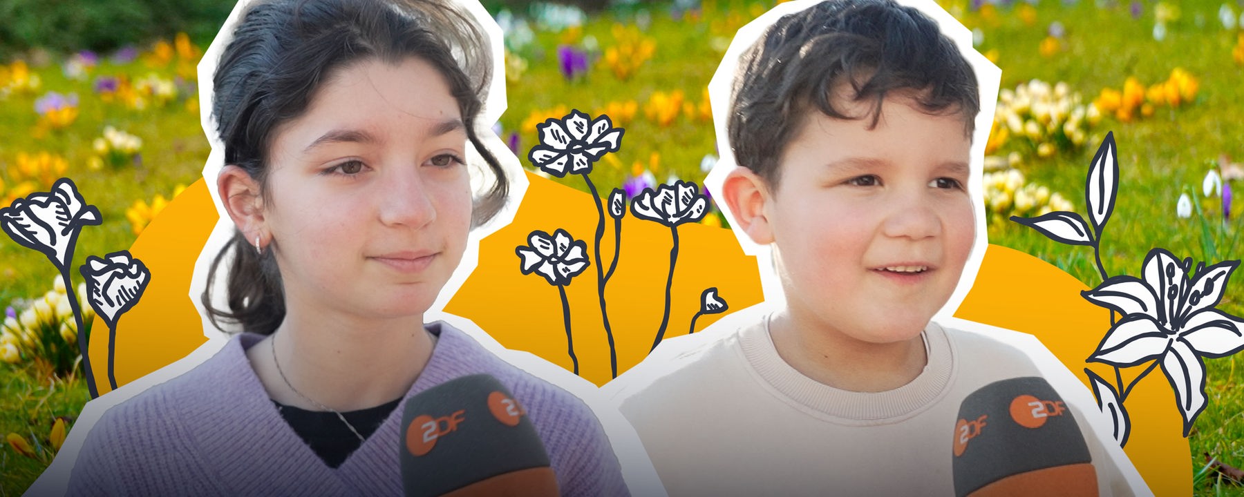 Eure Meinung zum Frühling; zwei Kinder; logo!-Mikrofon