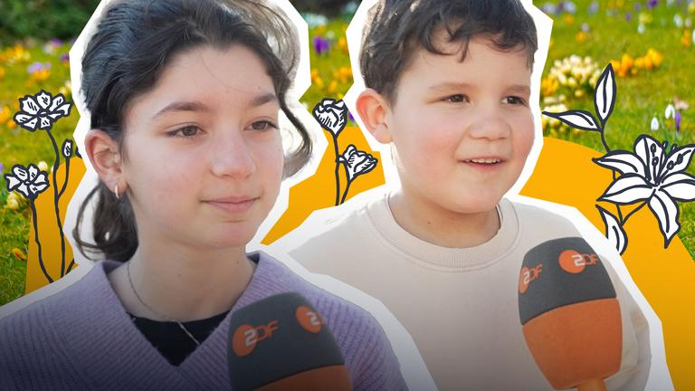 Eure Meinung zum Frühling; zwei Kinder; logo!-Mikrofon