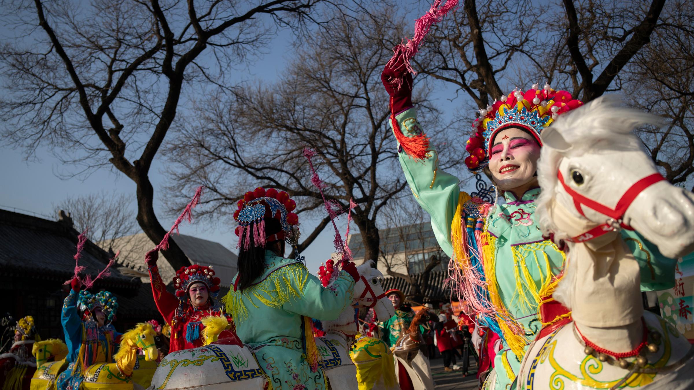 Das Chinesische Frühlingsfest in Bejing beginnt 