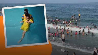 Gaza Kinder lernen schwimmen
