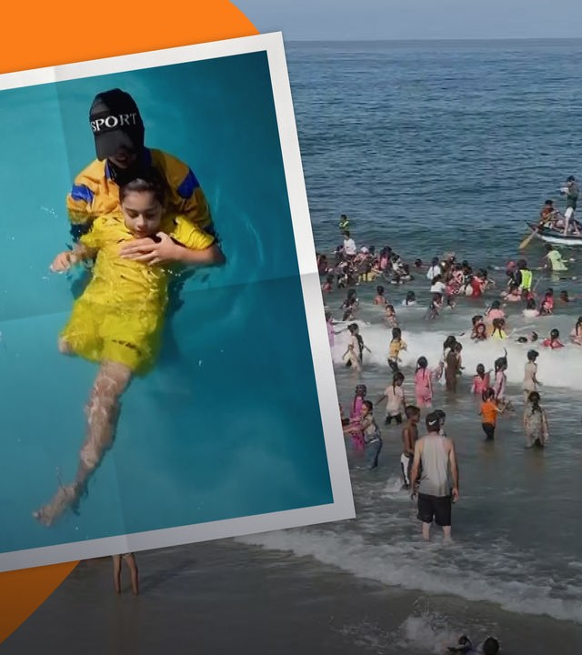 Gaza Kinder lernen schwimmen