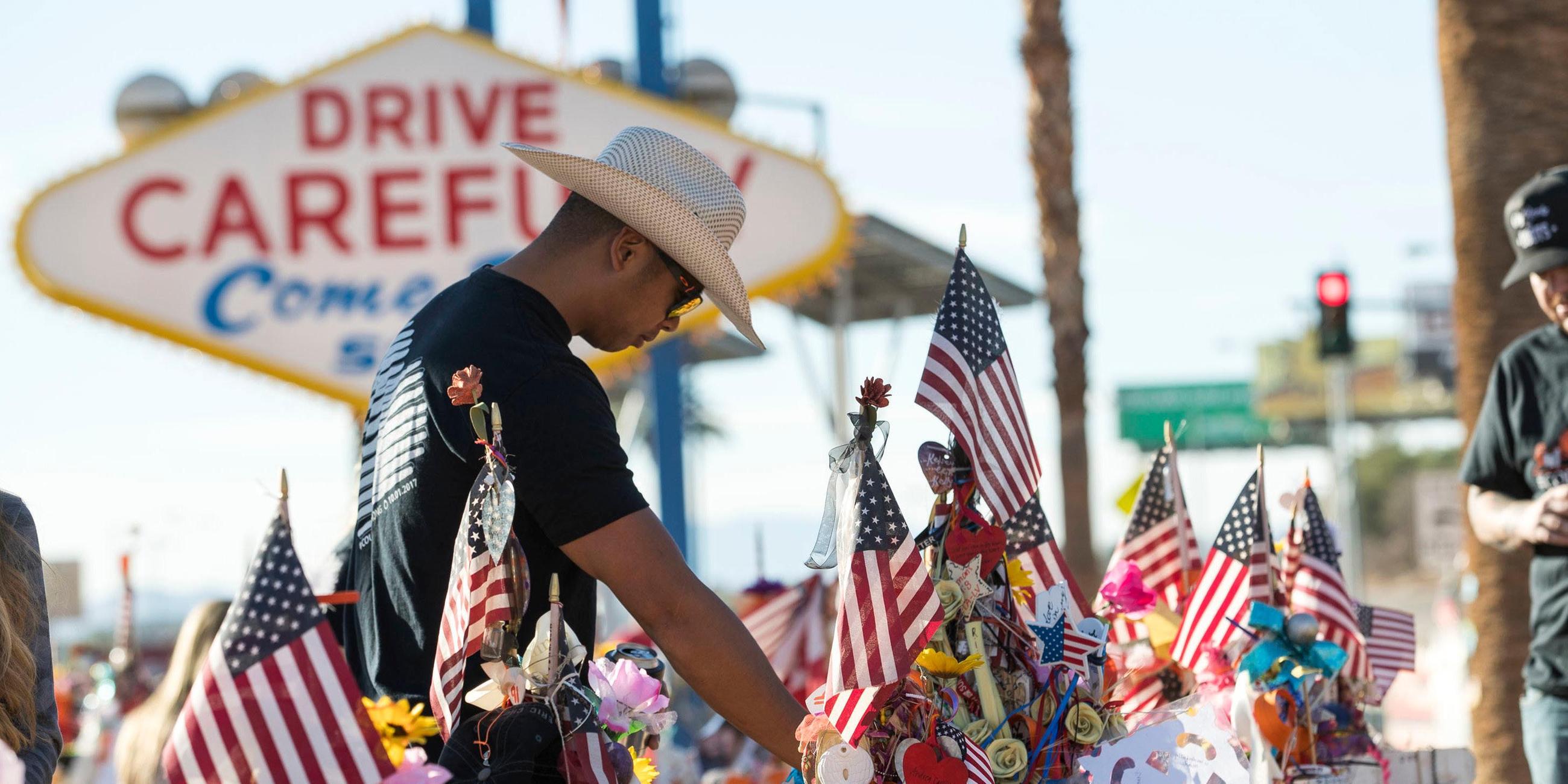 Gedenken an die Opfer des Amoklaufs in Las Vegas