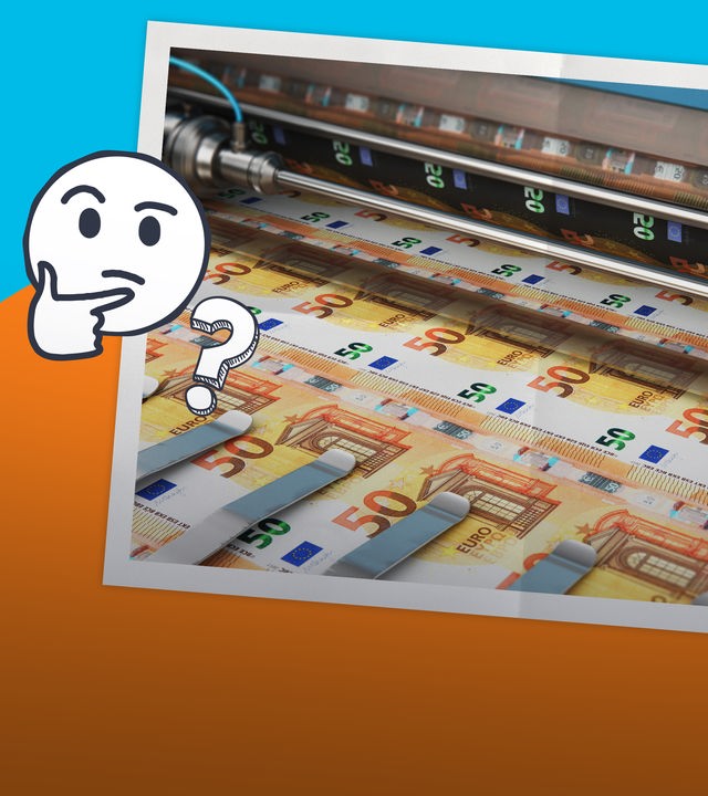 Wieso stellt die Bundesbank nicht einfach eine ganze Menge Geld her? Warum dadurch niemand reicher werden würde, erklären wir euch hier.