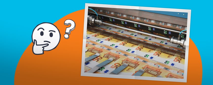 Wieso stellt die Bundesbank nicht einfach eine ganze Menge Geld her? Warum dadurch niemand reicher werden würde, erklären wir euch hier.