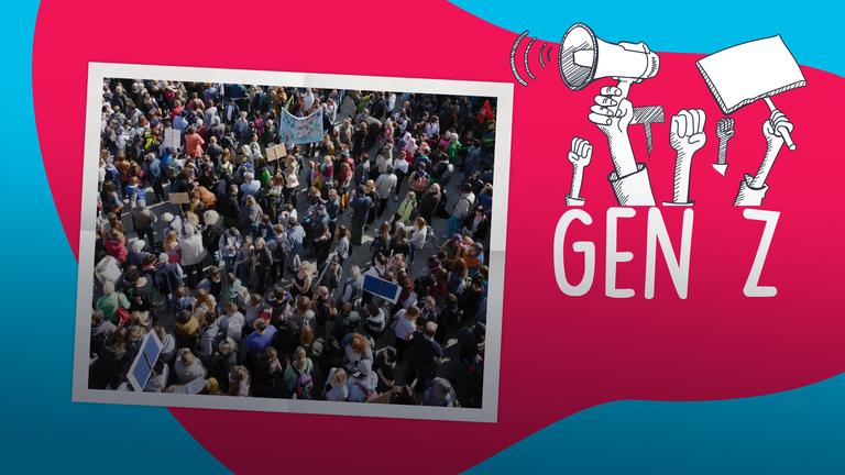 Junge Menschen gehen auf die Straße