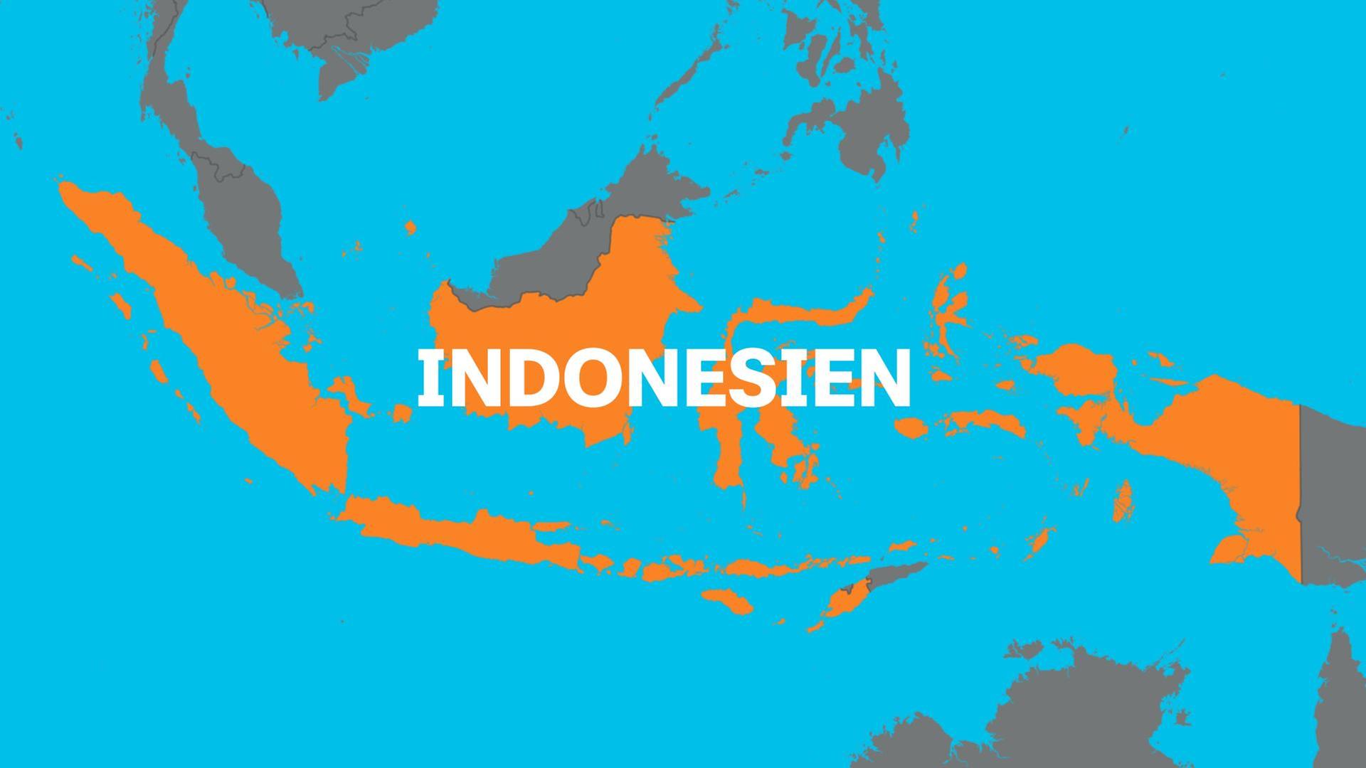 Eine Karte von Indonesien