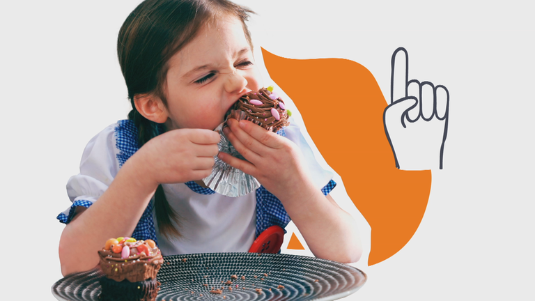 Grafik: Mit Süßigkeiten überfressen