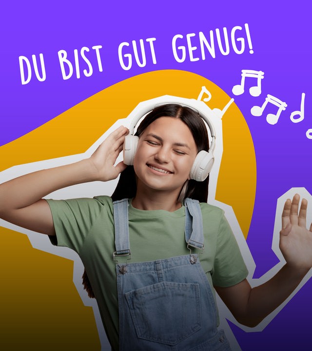 Ein Mädchen hört Musik