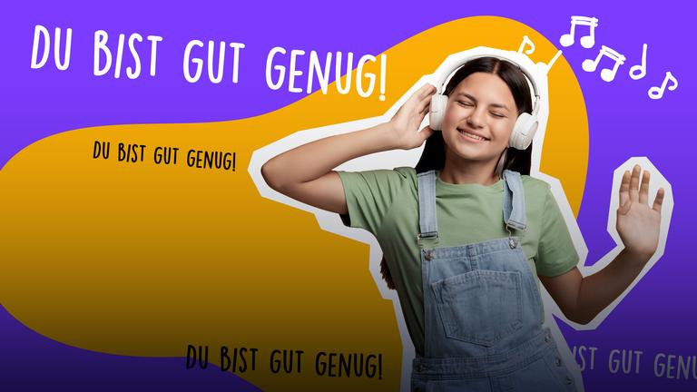 Ein Mädchen hört Musik