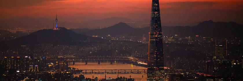 Gwangju im Sonnenuntergang