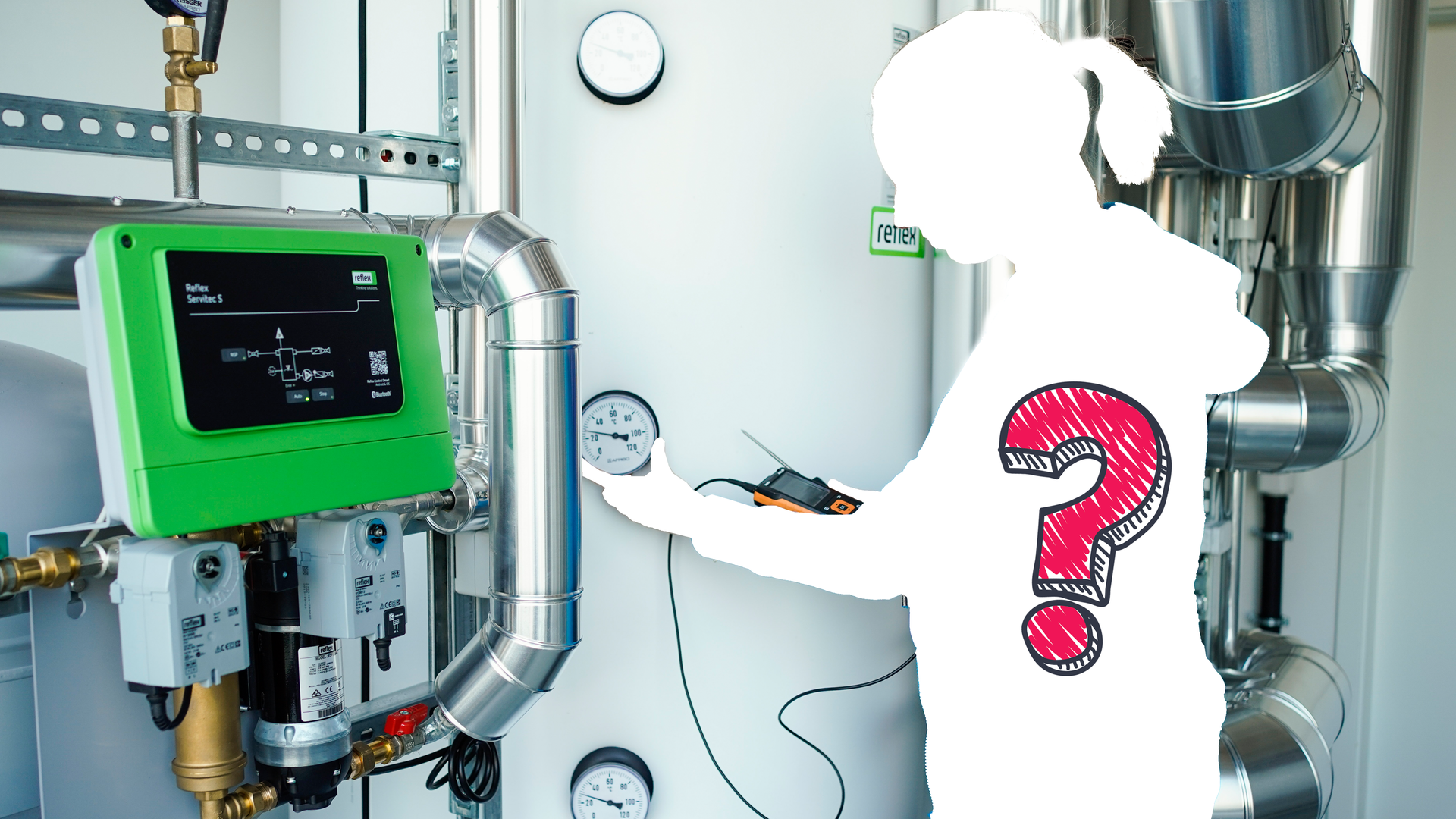 Eine Auszubildende für den Beruf der Anlagenmechanikerin Sanitär-Heizung-Klima,