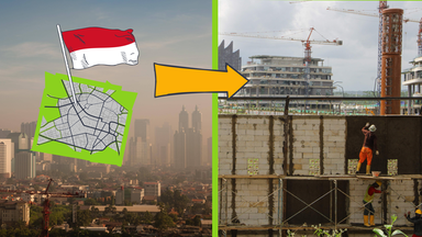 Jakarta und Baustelle Nusantara
