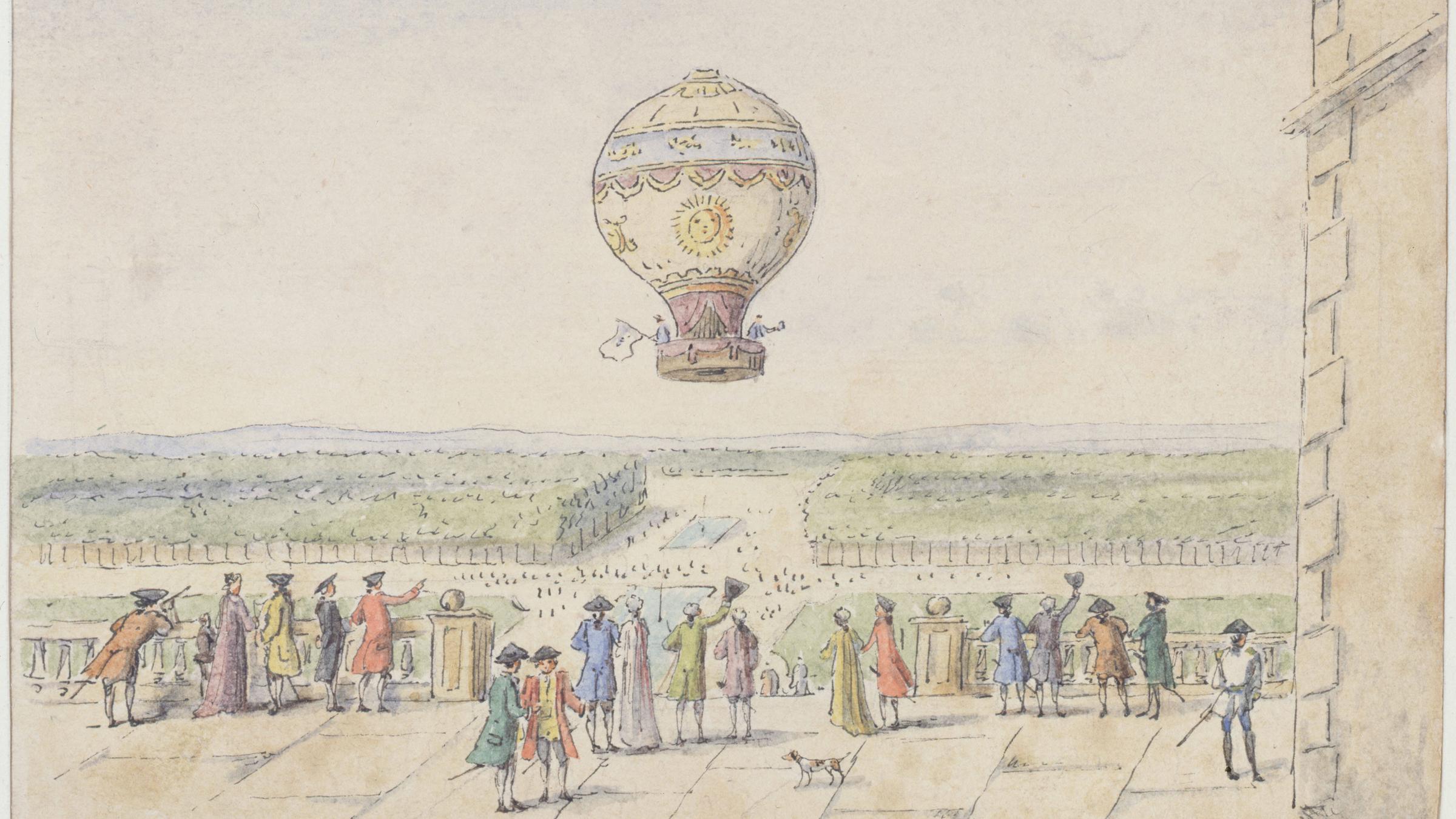 Das erste Gefährt, das Menschen in die Lüfte hob, war gar kein Flugzeug, sondern ein Heißluftballon. 1783 flogen Pilâtre de Rozier und Marquis d´Arlandes mit dem Ballon der Brüder Montgolfier.