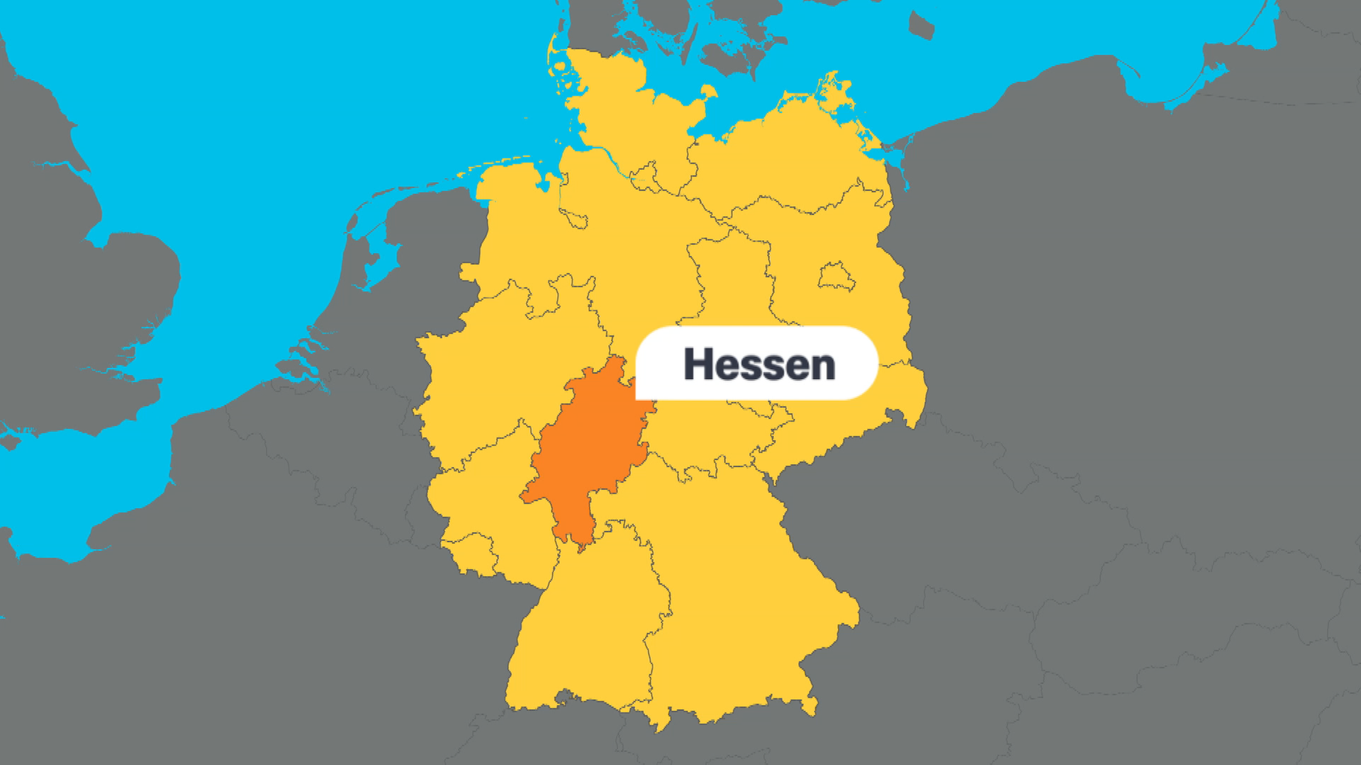 Bundesland Hessen - Karte