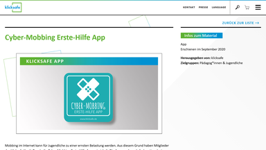 Cyber-Mobbing Erste-Hilfe App von klicksafe