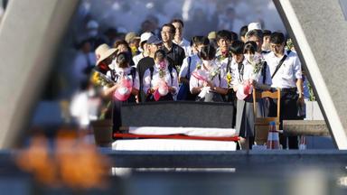 Gedenken am Mahnmal für die Opfer des Atombomben-Abwurfs vor 78 Jahren in Hiroshima