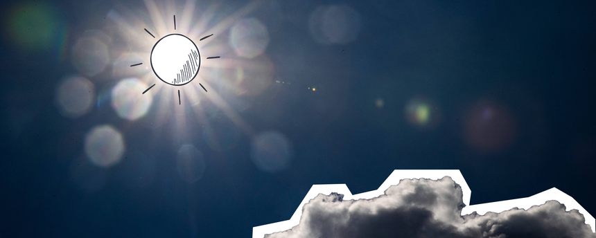 Sonne am blauen Himmel