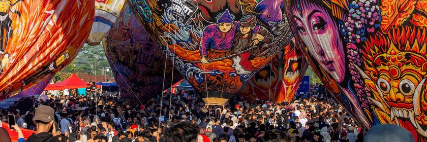 Mudik-Festival mit Ballons in Indien