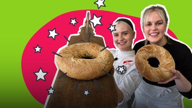 Reporterin Isabelle beim Brot backen mit Bäckerin Lilly
