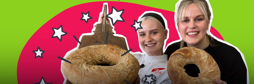 Reporterin Isabelle beim Brot backen mit Bäckerin Lilly
