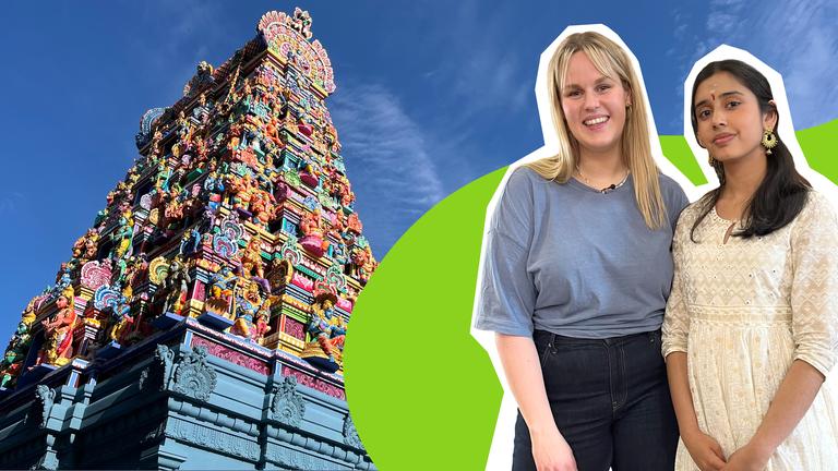 Isabelle im Hindu Tempel