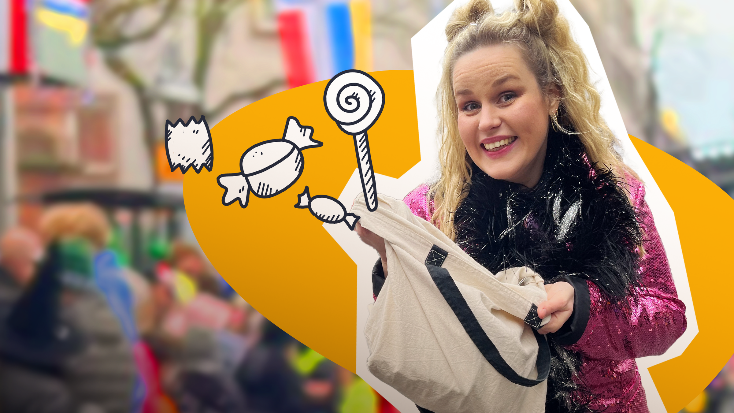 Isabelle auf dem Rosenmontagszug