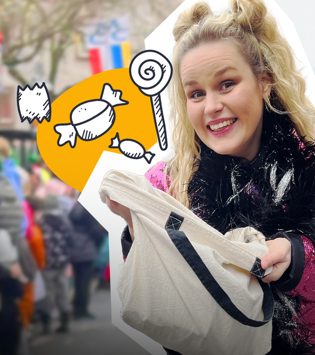 Isabelle auf dem Rosenmontagszug