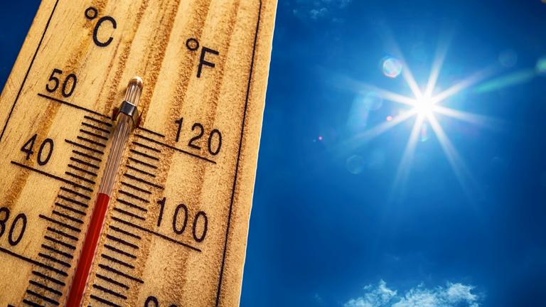 Thermometer mit fast 40 Grad. 