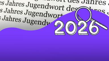Schrift mit Jugendwort des Jahres und der Zahl 2026