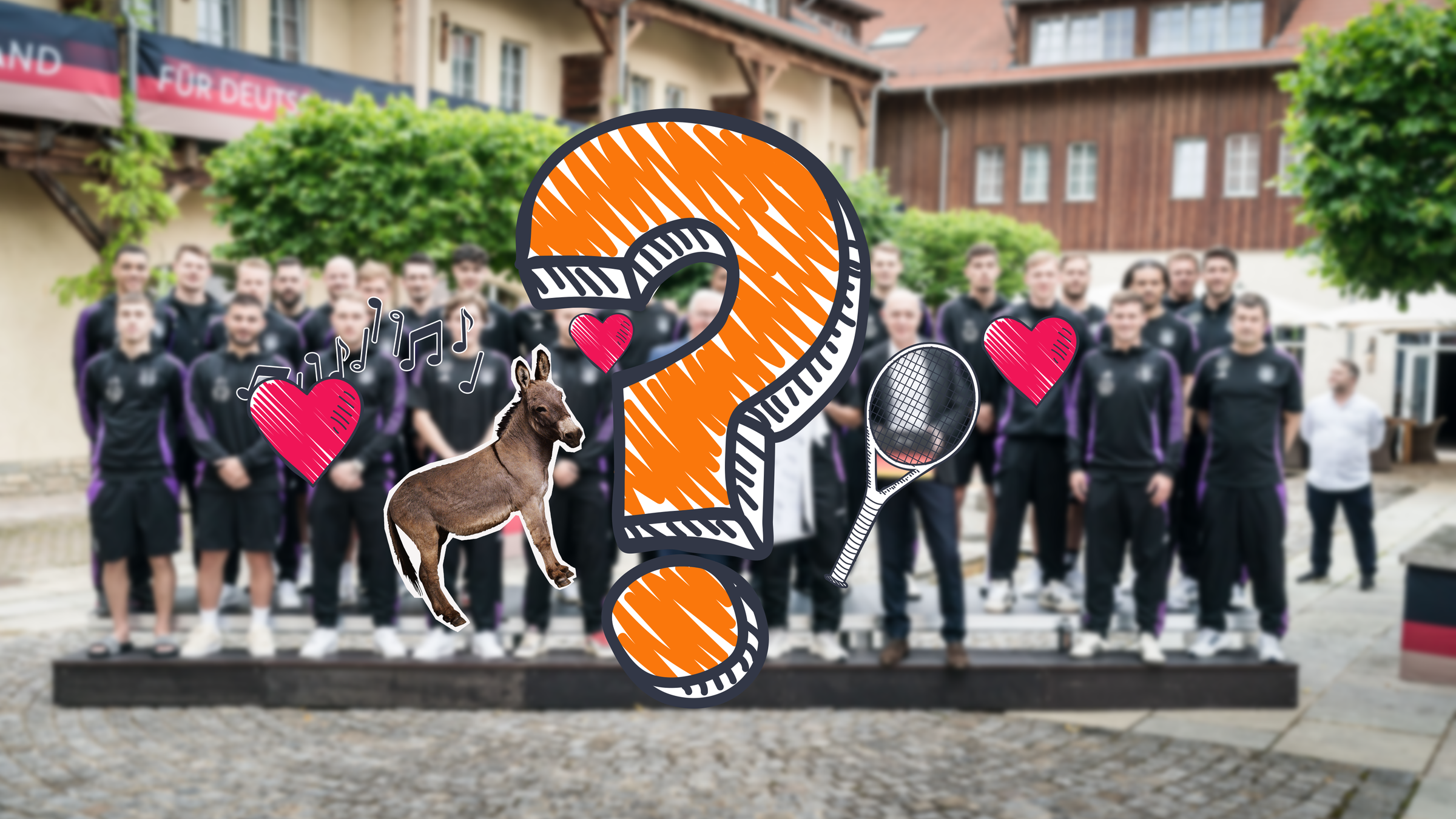 Kader der Fußballnationalmannschaft der Männer mit Bundespräsident Steinmeier