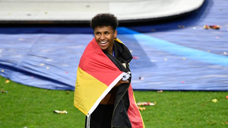 Karim-David Adeyemi während des Spiels U-21 Männer: EM, Portugal - Deutschland.