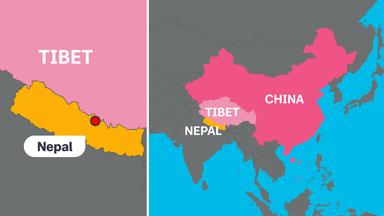 Karte: Sturzflut in Himalaya-Region zwischen Nepal und China