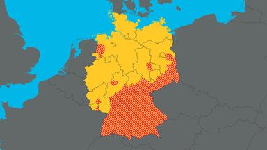 Auf dieser Karte sieht man die Gebiete, in denen es in Deutschland ein höheres Risiko für eine FSME-Infektion gibt. 