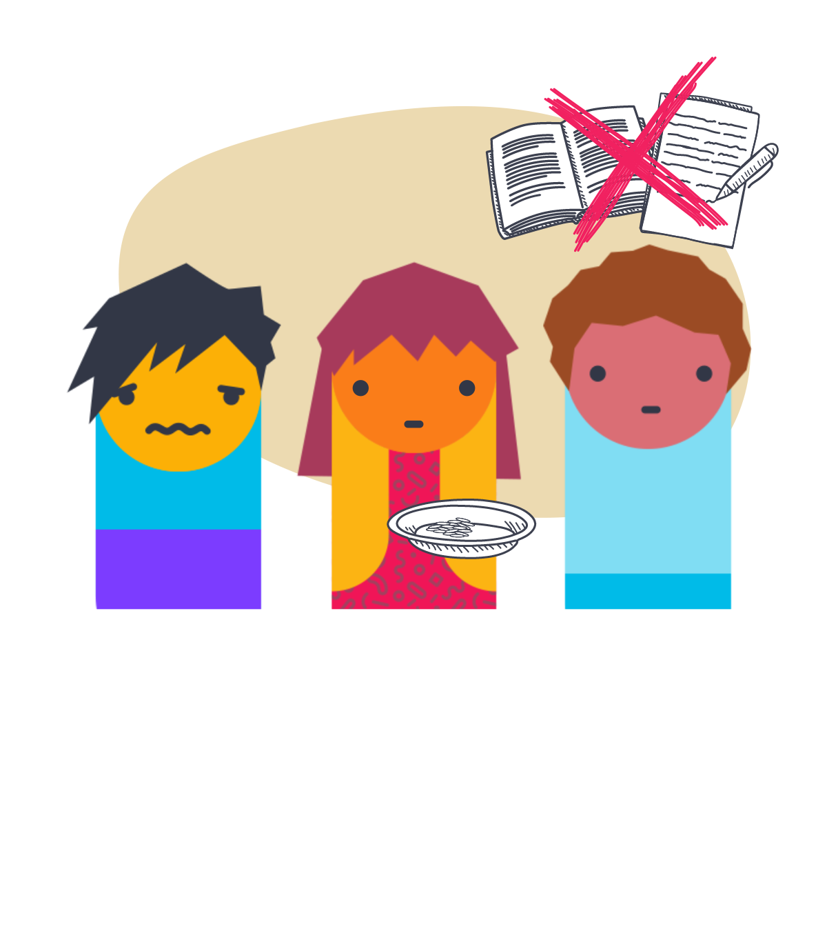 Kinder im Kriegsgebiet Grafik