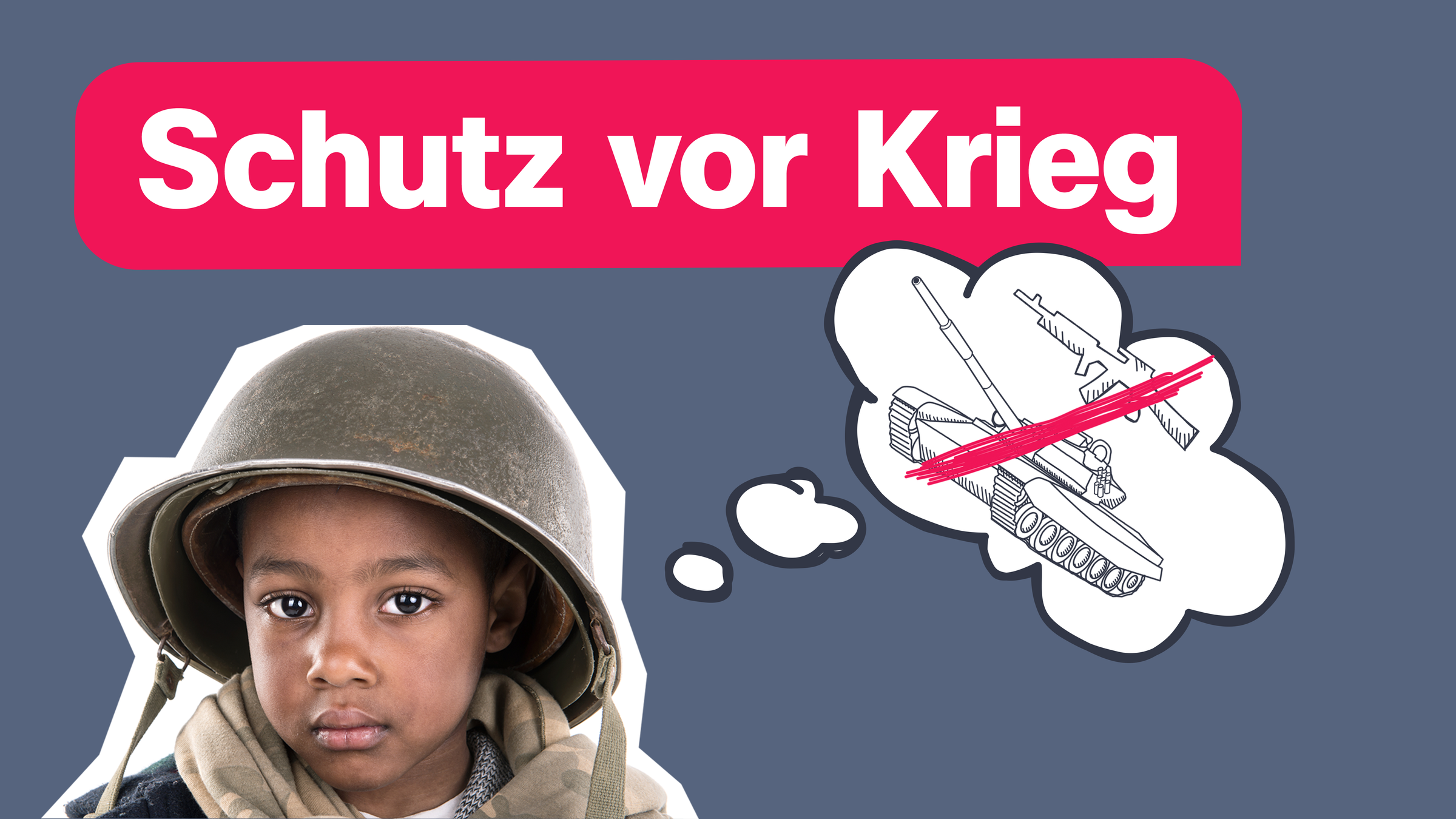 Kind denkt an Frieden