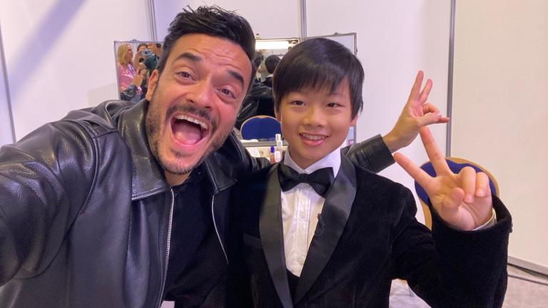 Kinderreporter Yan mit Giovanni Zarrella