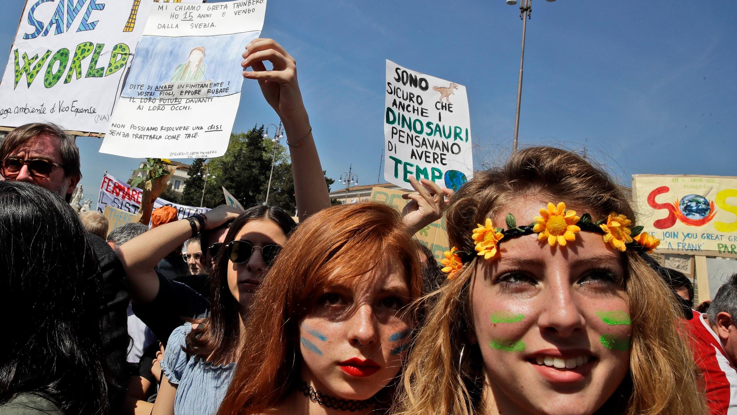 Studenten protestieren in Rom am 19.04.2019