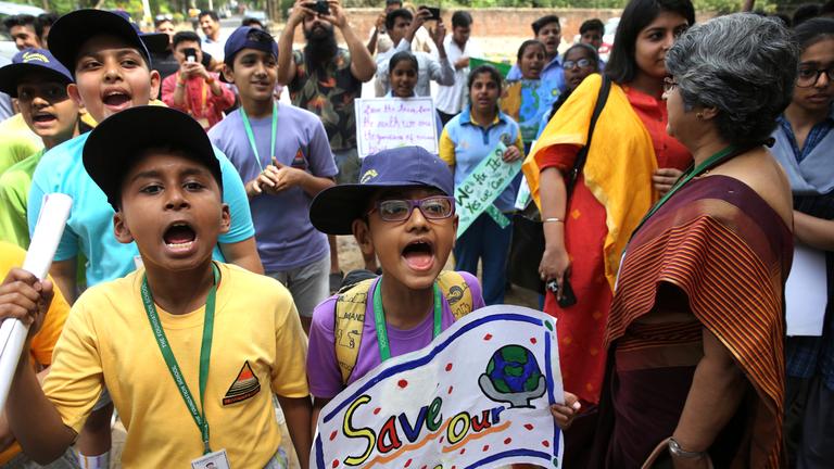 Schüler in Neu-Delhi am 12.04.2019