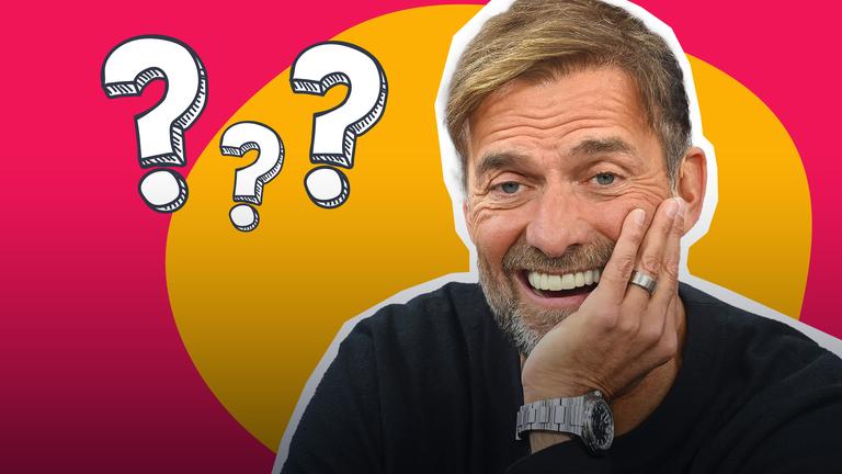 Grafik: Portrait Jürgen Klopp, daneben drei Fragezeichen