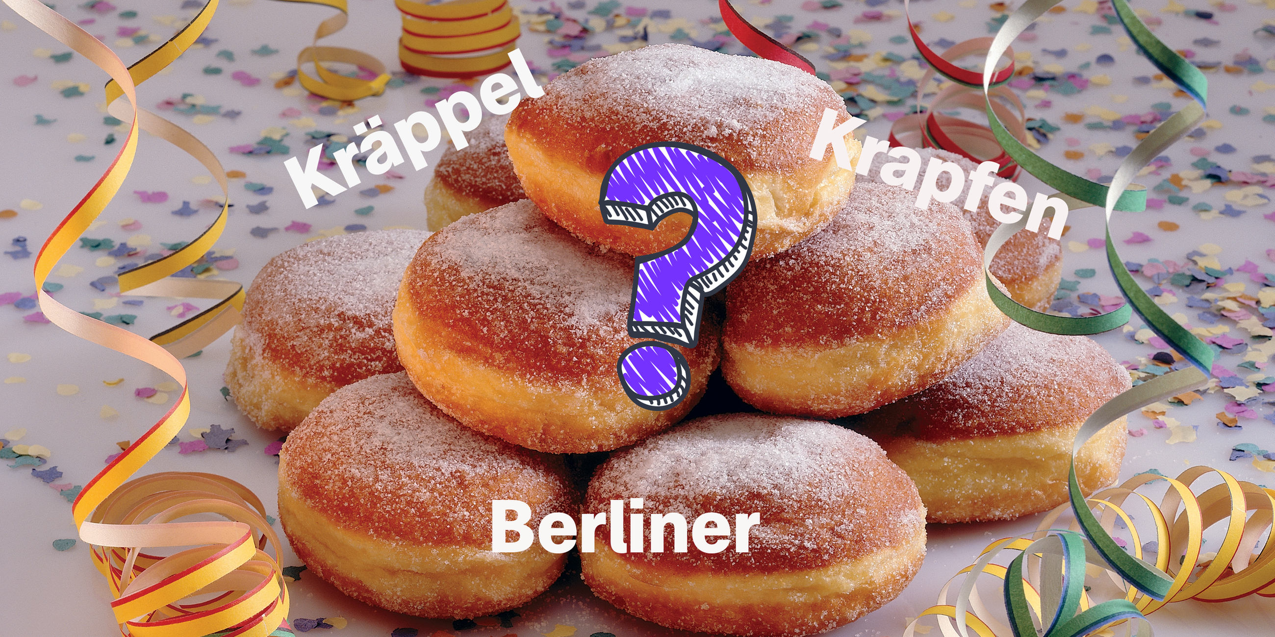 Schmalzgebäck mit Fragezeichen darüber 