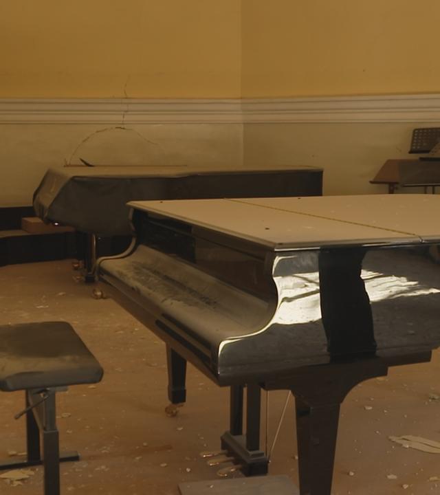 Zerstörte Musikschule in Kroatien