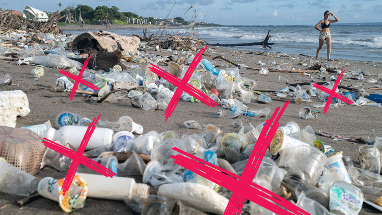 Plastikmüll am Strand