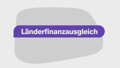 Länderfinanzausgleich auf einem grauen und lilanen Hintergrund