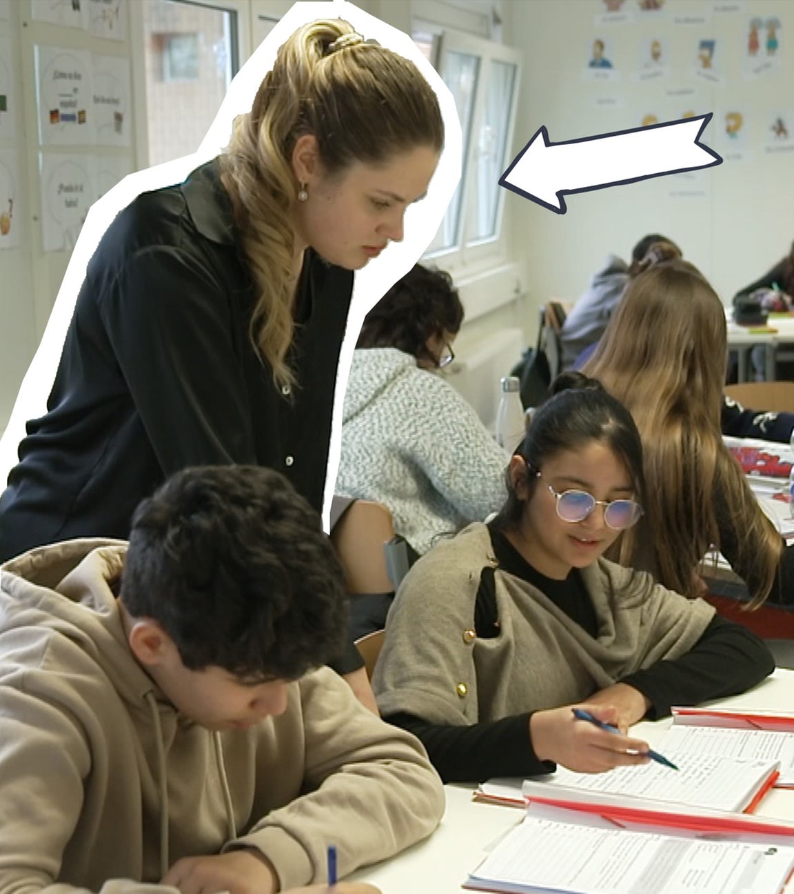 Studentin als Lehrerin